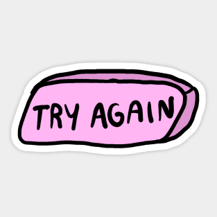 try again eraser Sticker